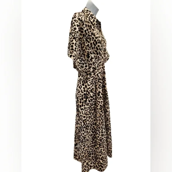 Anthropologie Exquise Tobie Animal Print Maxi Dress Pockets - Picture 4 of 15
